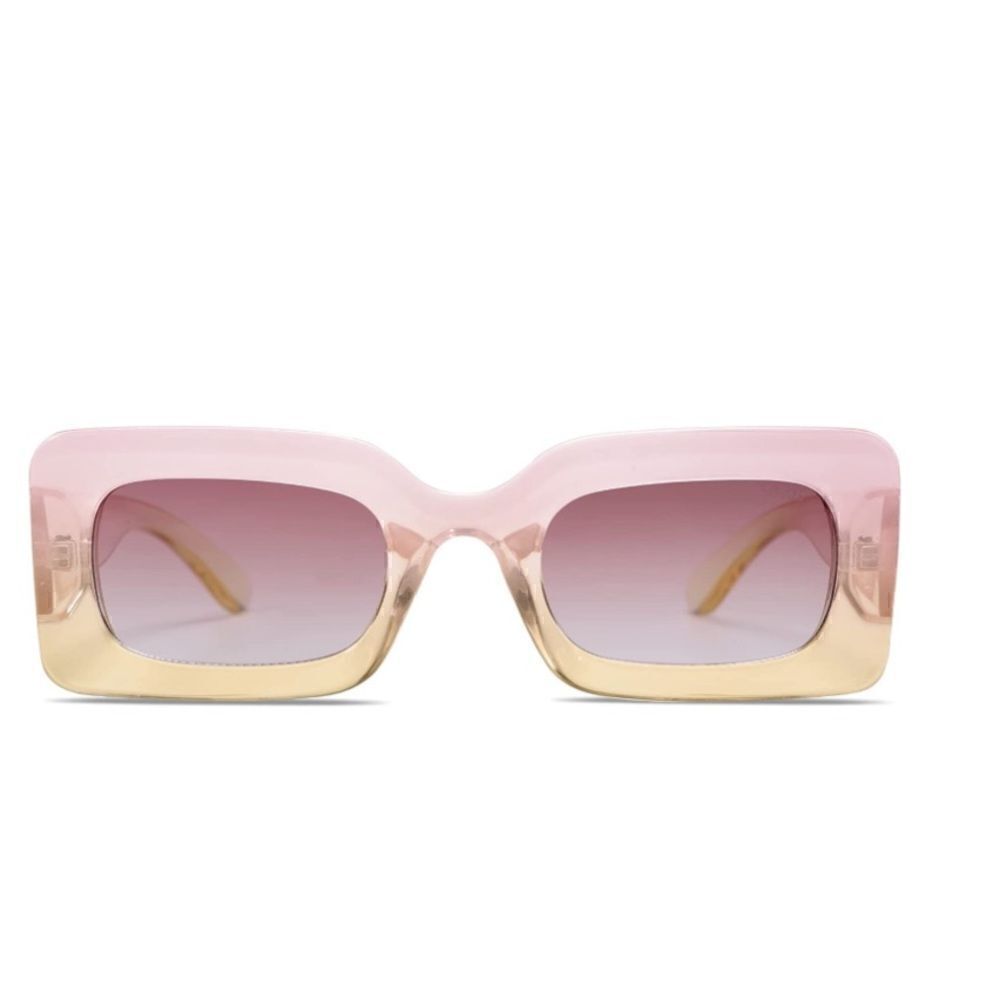 Gradient Pink Chunky Square Sunglasses